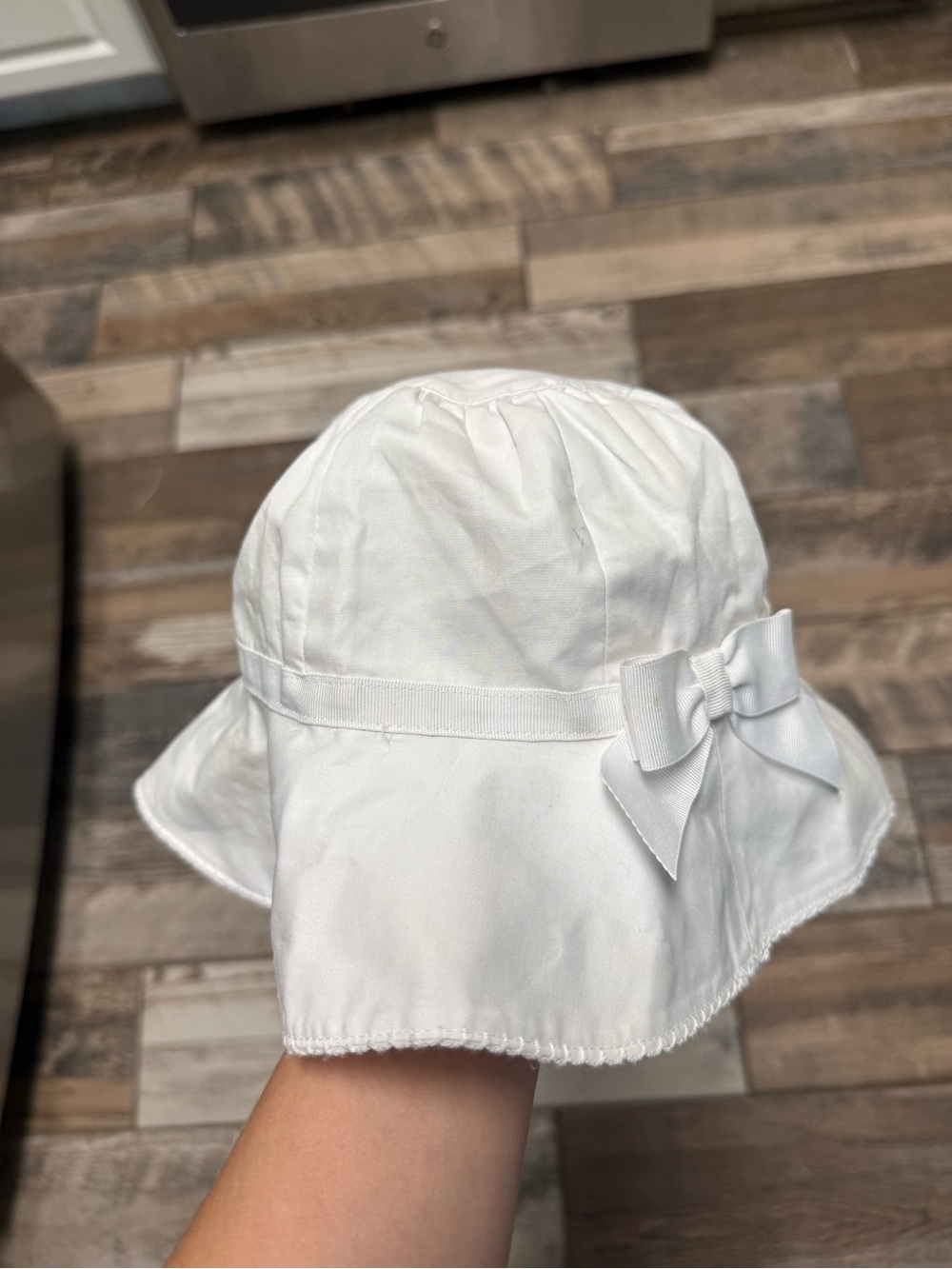 Janie and Jack White Cotton Sun Hat with Side Bow